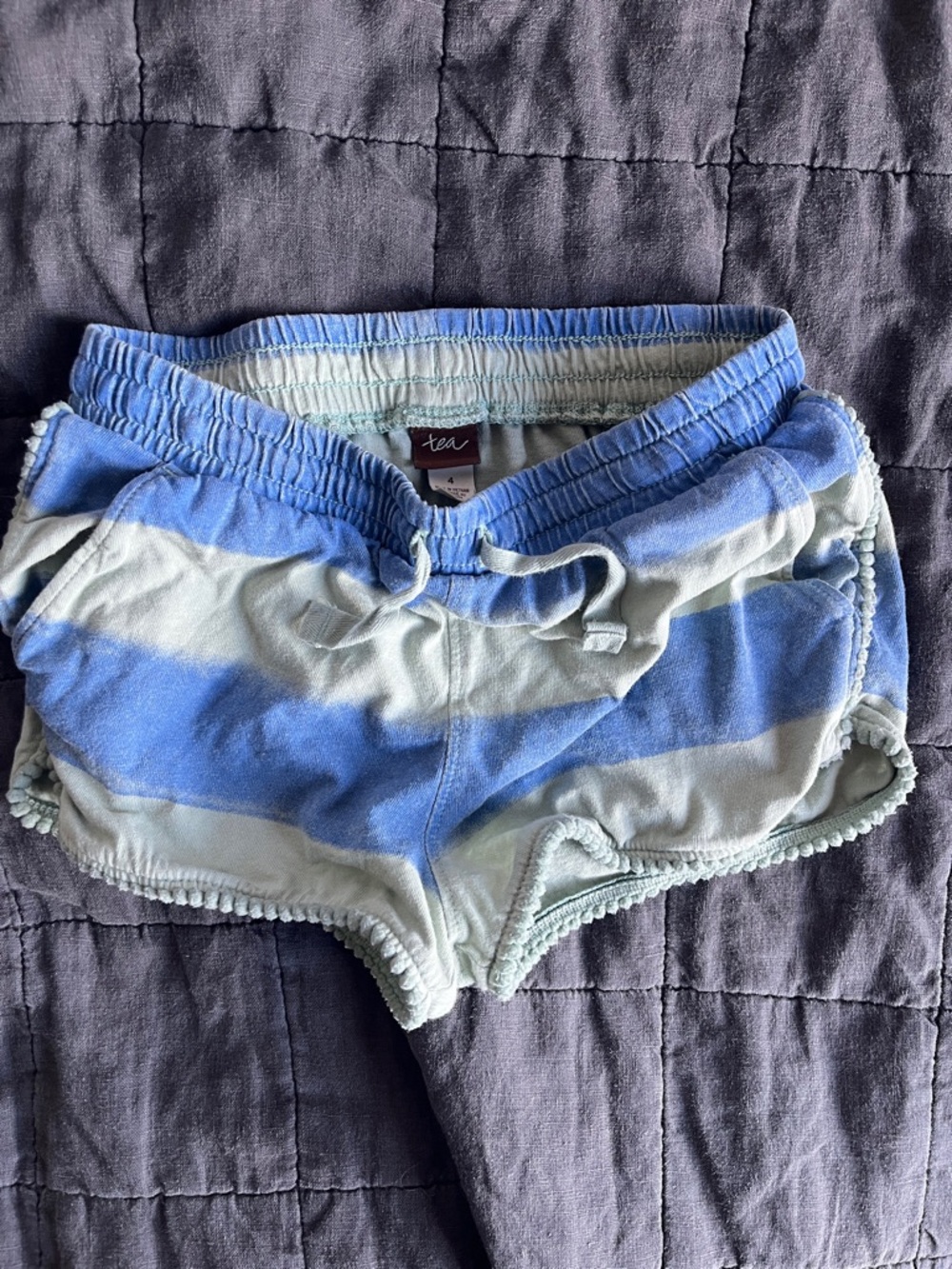 Tea Collection Blue and Light Blue Striped Athletic Shorts
